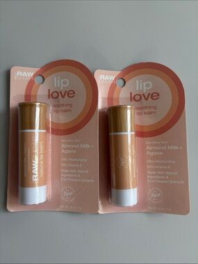 (2) Raw Sugar Lip Love Soothing Lip Balm Almond Milk + Agave for Sensitive Skin